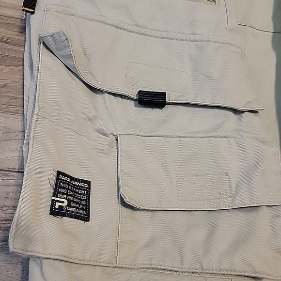 PACO Jeans Cargo Shorts Mens 36 Beige Military Style Baggy Y2K Loose Hip Hop VGT - Picture 6 of 16